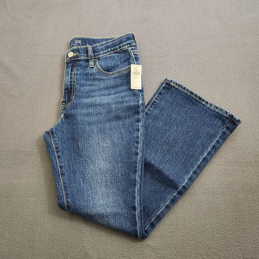 Old Navy Girls 12 Plus High Rise Flare Adjustable Waist Jeans NWT